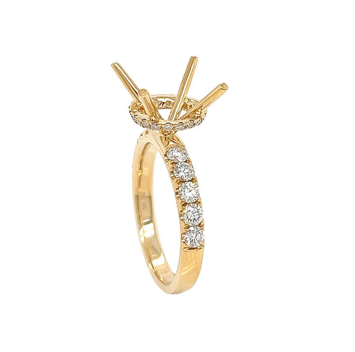 18kt Yellow Gold Diamond Semi-mount
