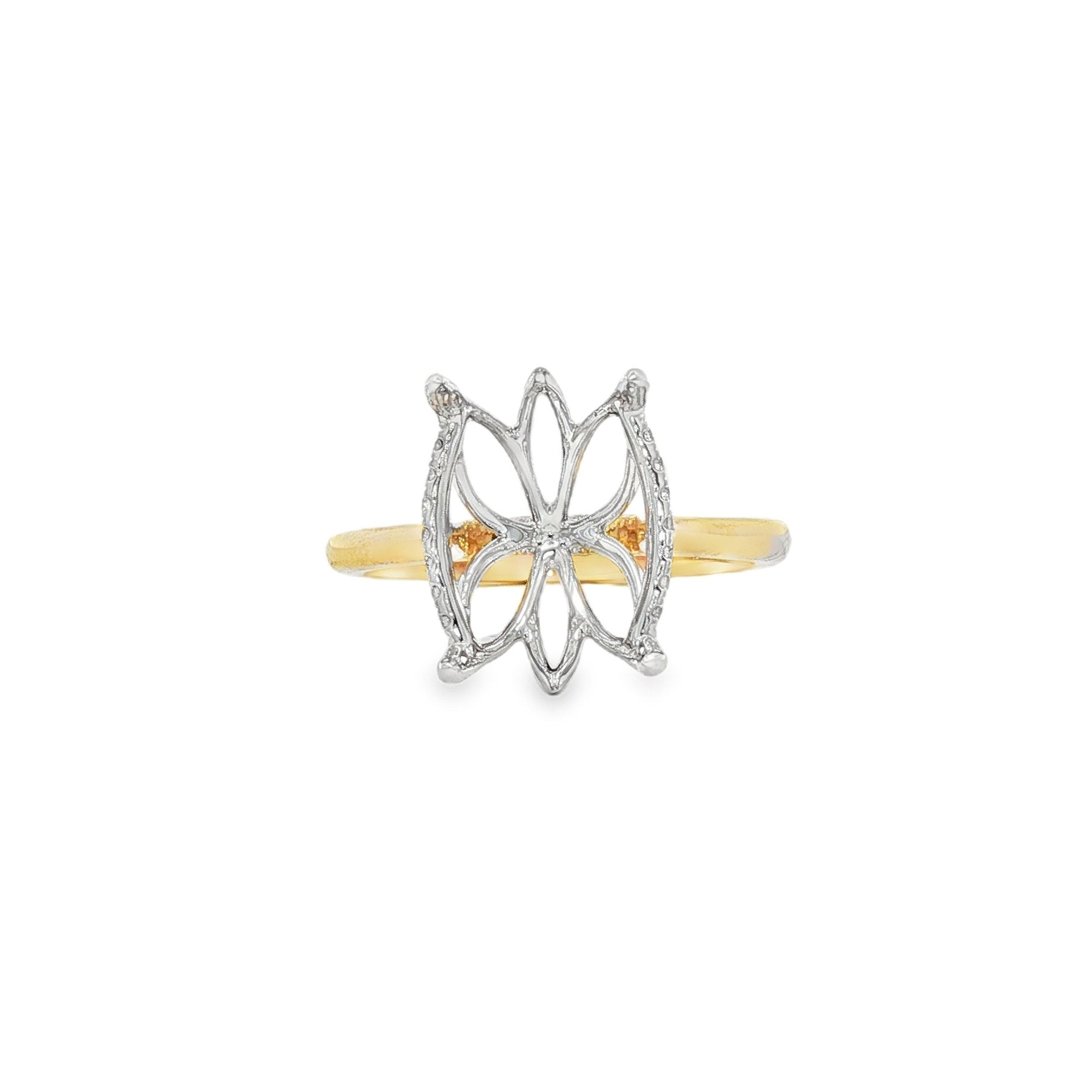 14kt Yellow And White Gold Lab Semi-Mount