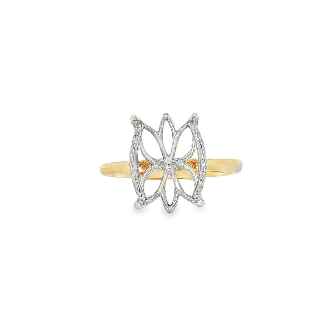 14kt Yellow And White Gold Lab Semi-Mount