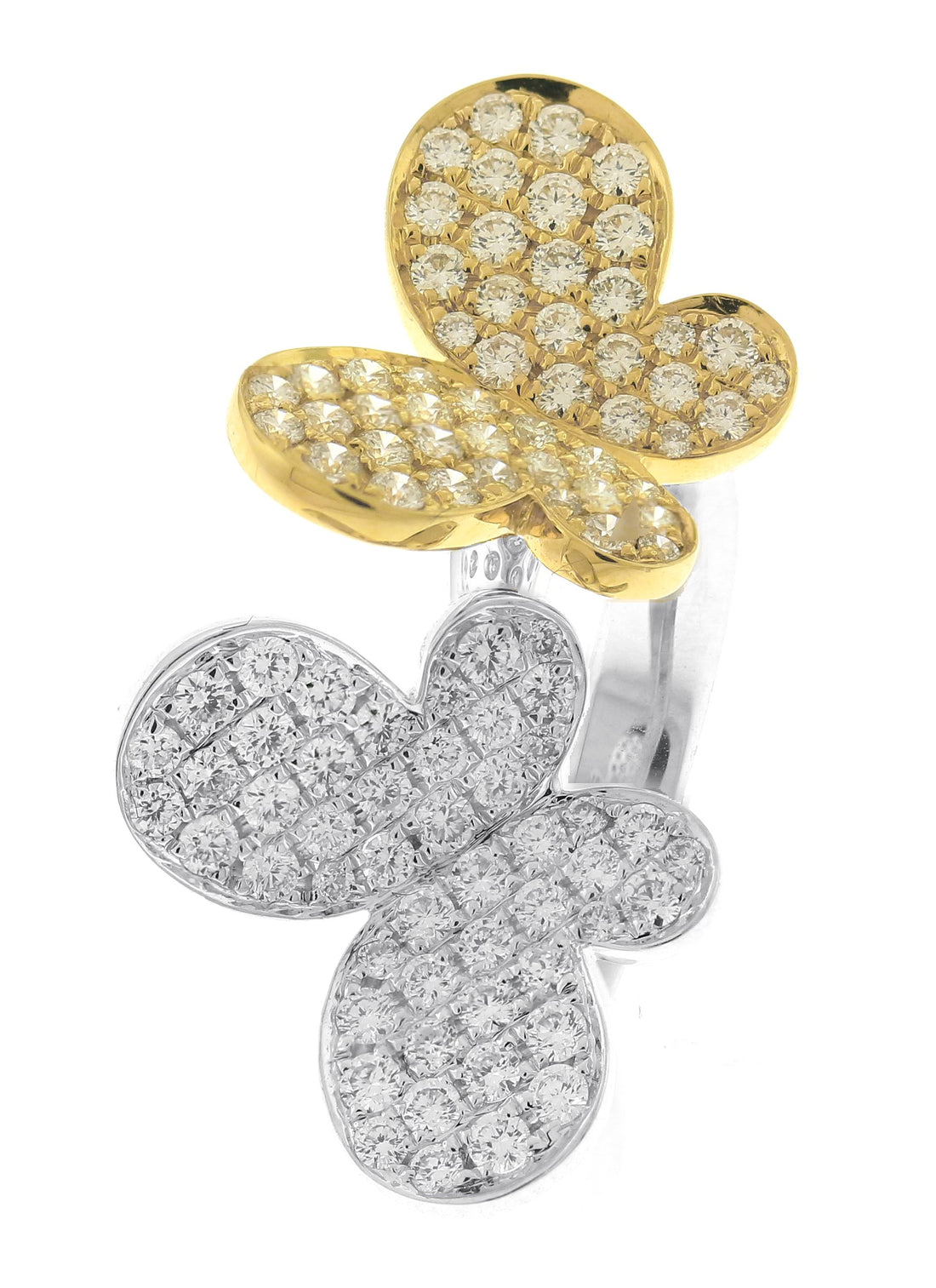 18kt White and Yellow Gold diamond Butterfly Ring