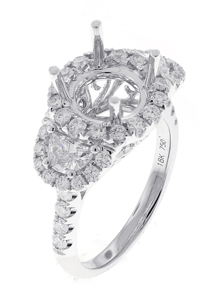 18kt White Gold Diamond Halo Semi Mount