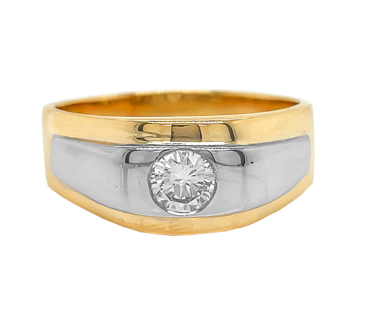 14kt white and yellow gold diamond ring.