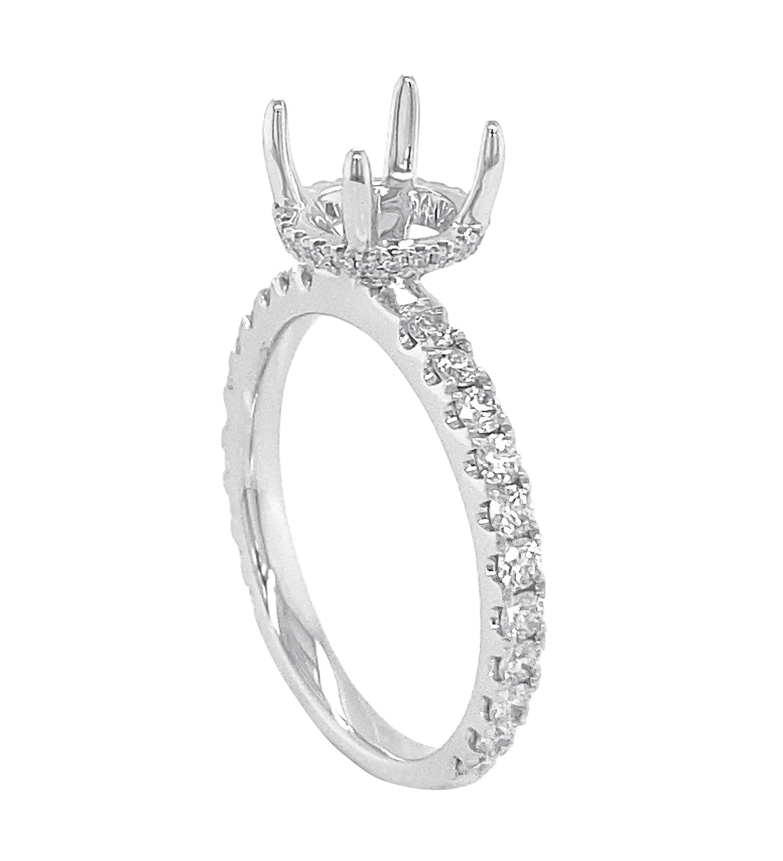 18kt White Gold Diamond Semi Mount