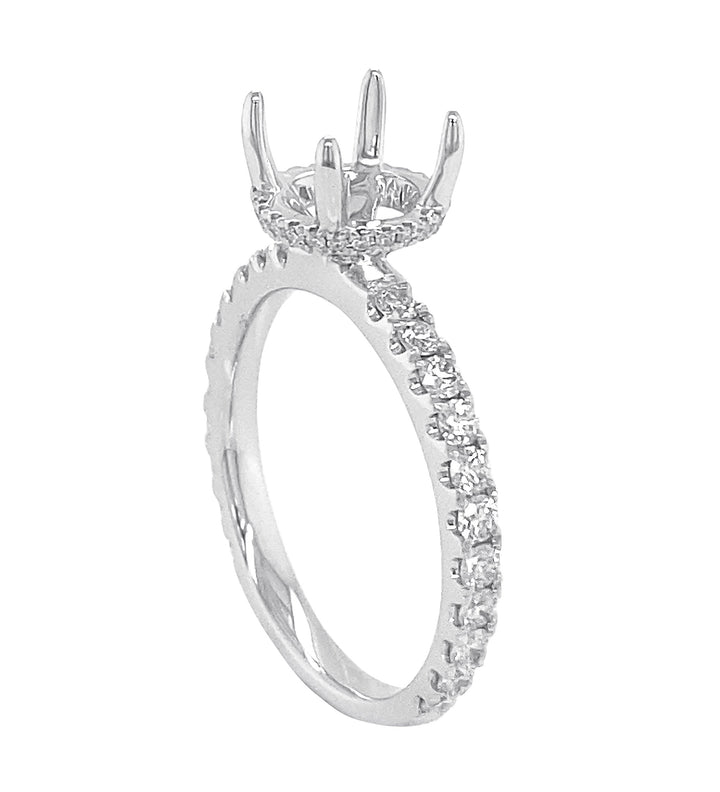 18kt White Gold Diamond Semi Mount