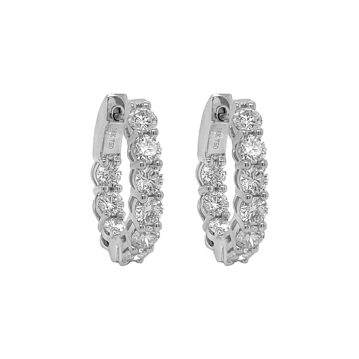 18kt White Gold Diamond Inside-out Hoops