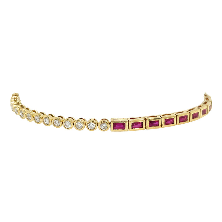 18kt Yellow Gold Diamond And Ruby Bracelet