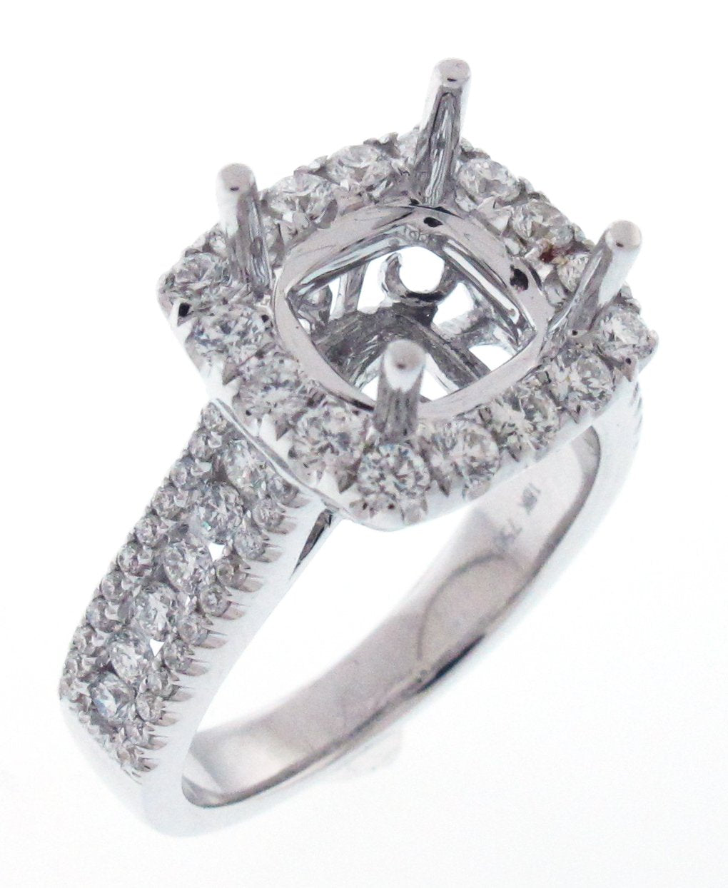 18kt White Gold Diamond Semi Mount