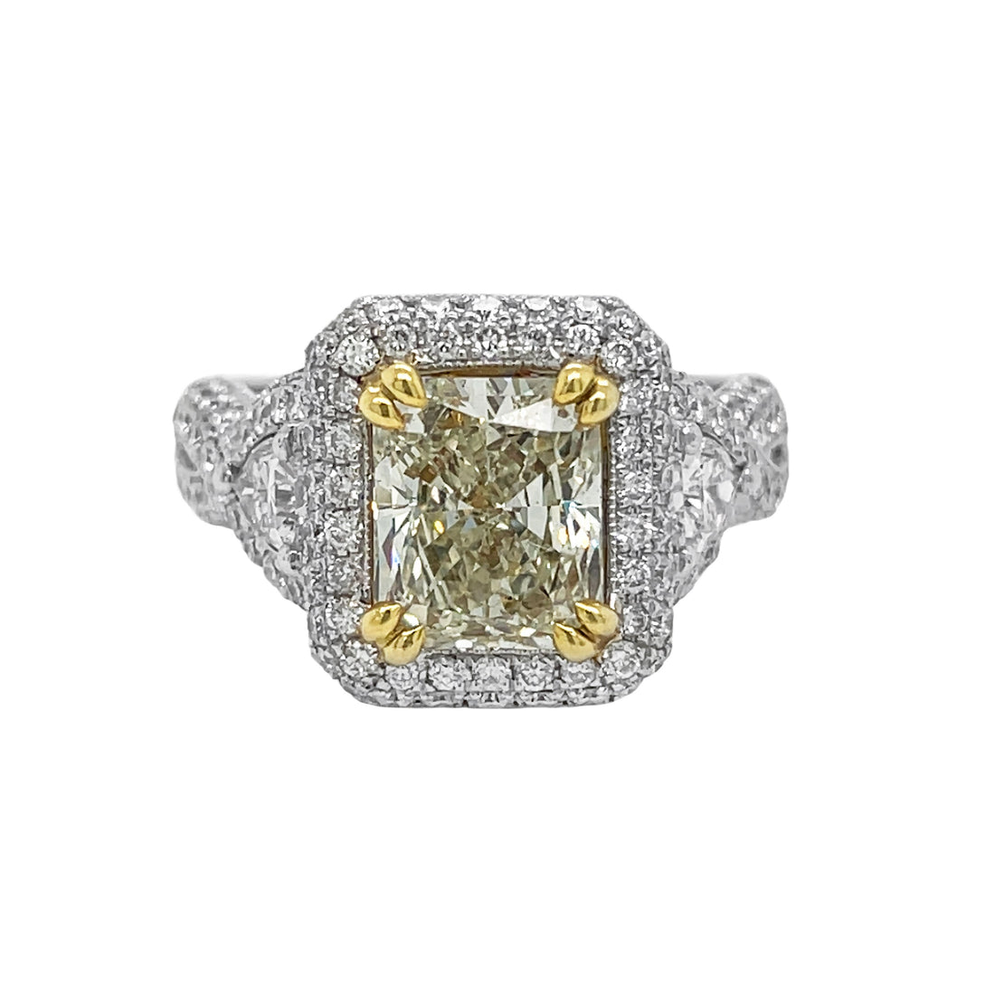 18kt White Gold Yellow Diamond Ring