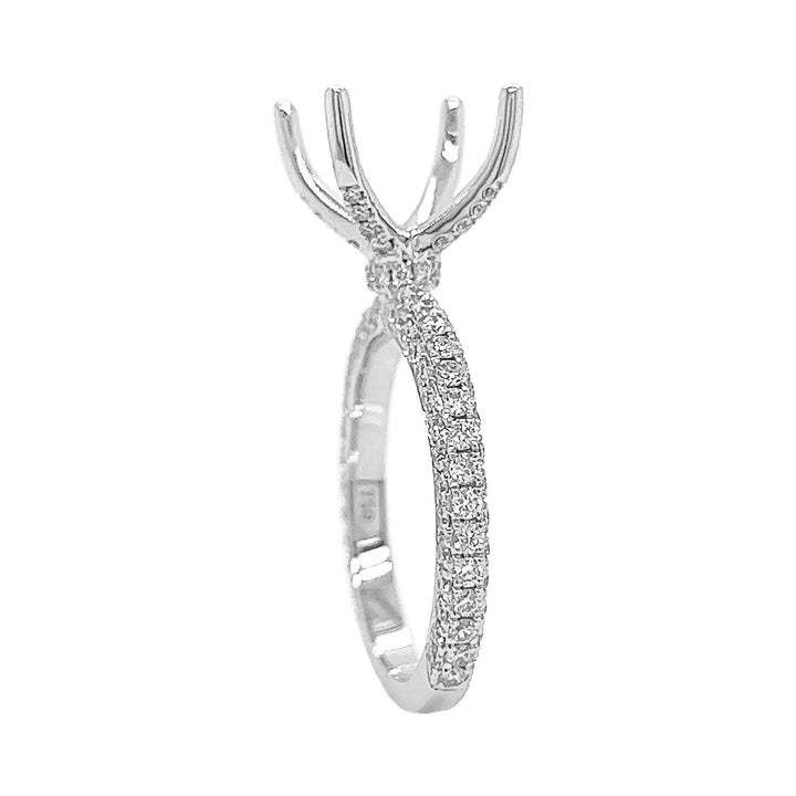 18kt White Gold Diamond Semi Mount