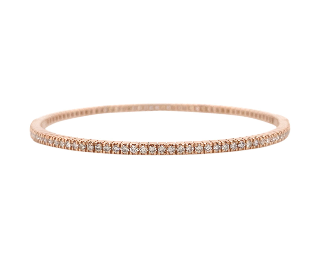 18kt Rose Gold Diamond Bangle
