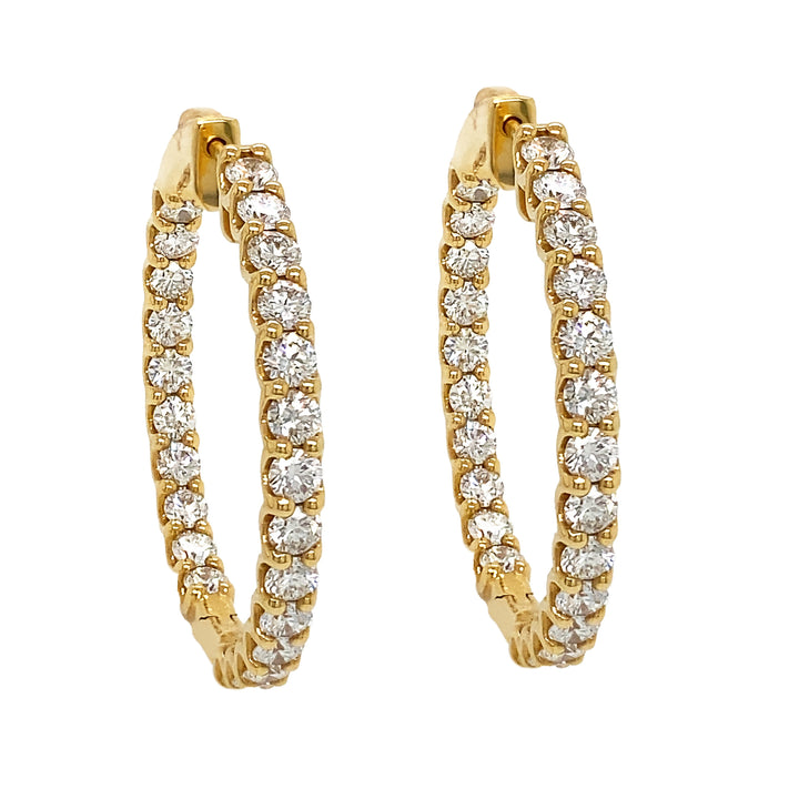 18kt Yellow Gold Diamond Hoops