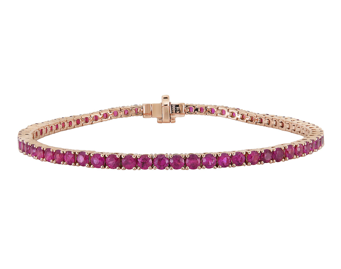 18kt Rose Gold Ruby Tennis Bracelet