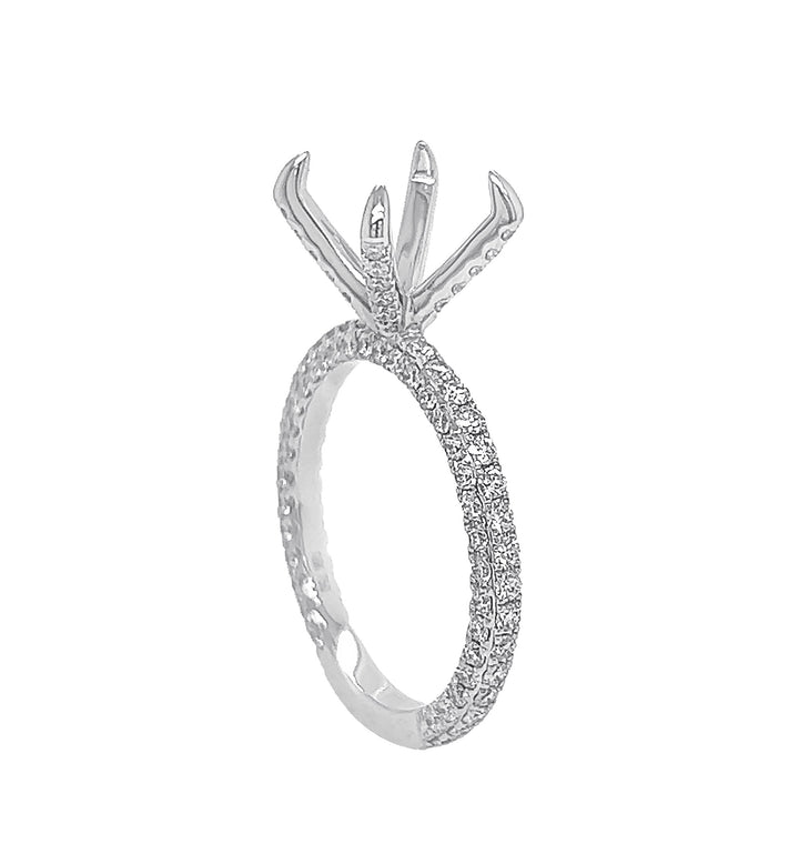 18kt White Gold Diamond Semi Mount