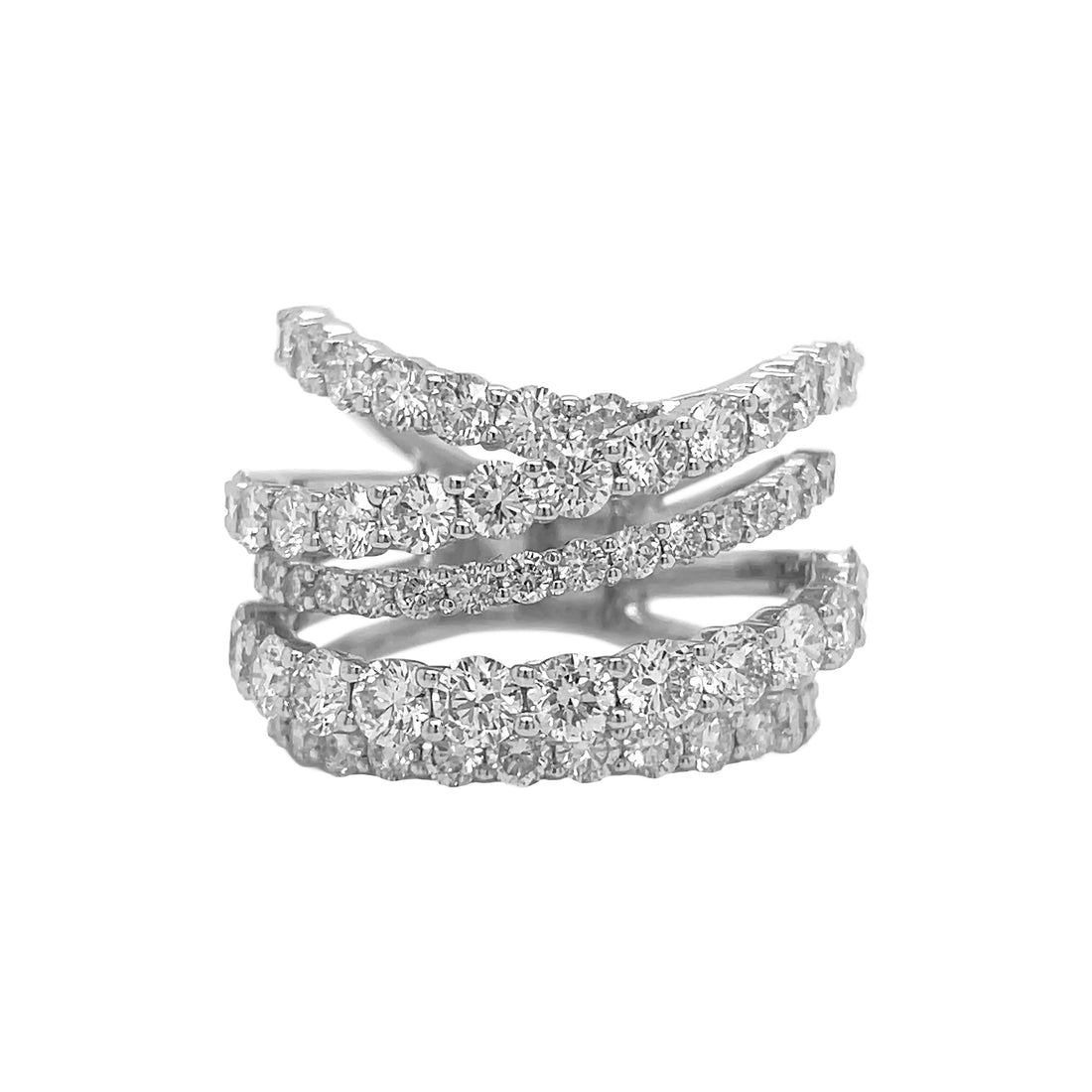 18kt White Gold Diamond Criss-cross Ring