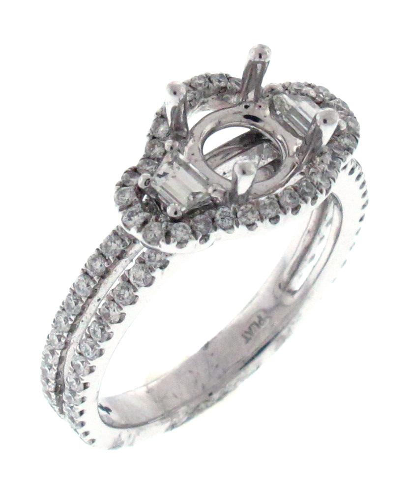 Platinum Diamond Halo Semi Mount