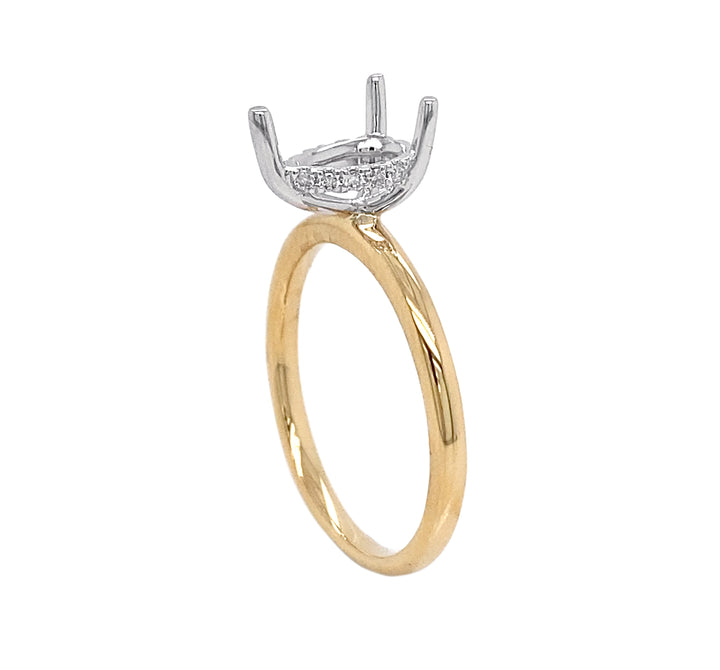 18kt Yellow and White Gold Diamond Semi-mount