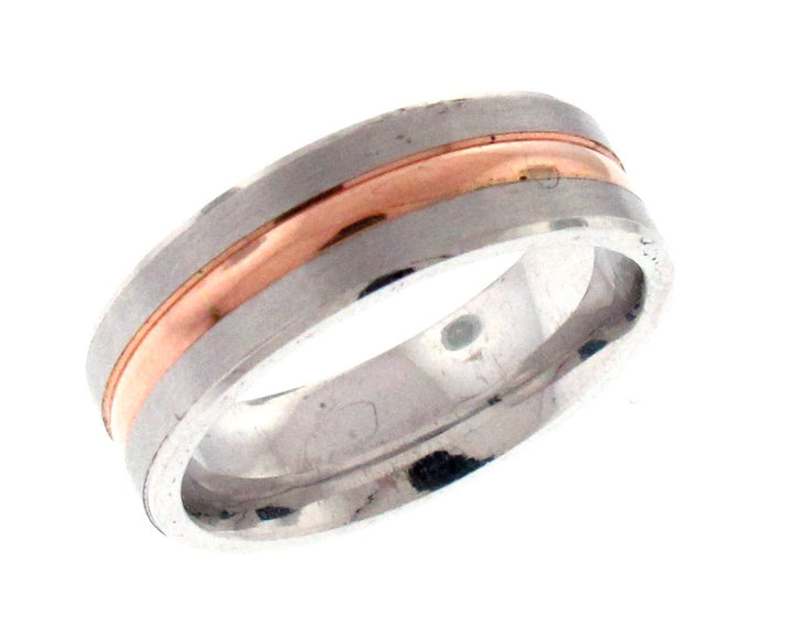 14kt White And Rose Gold Men's Wedding Band