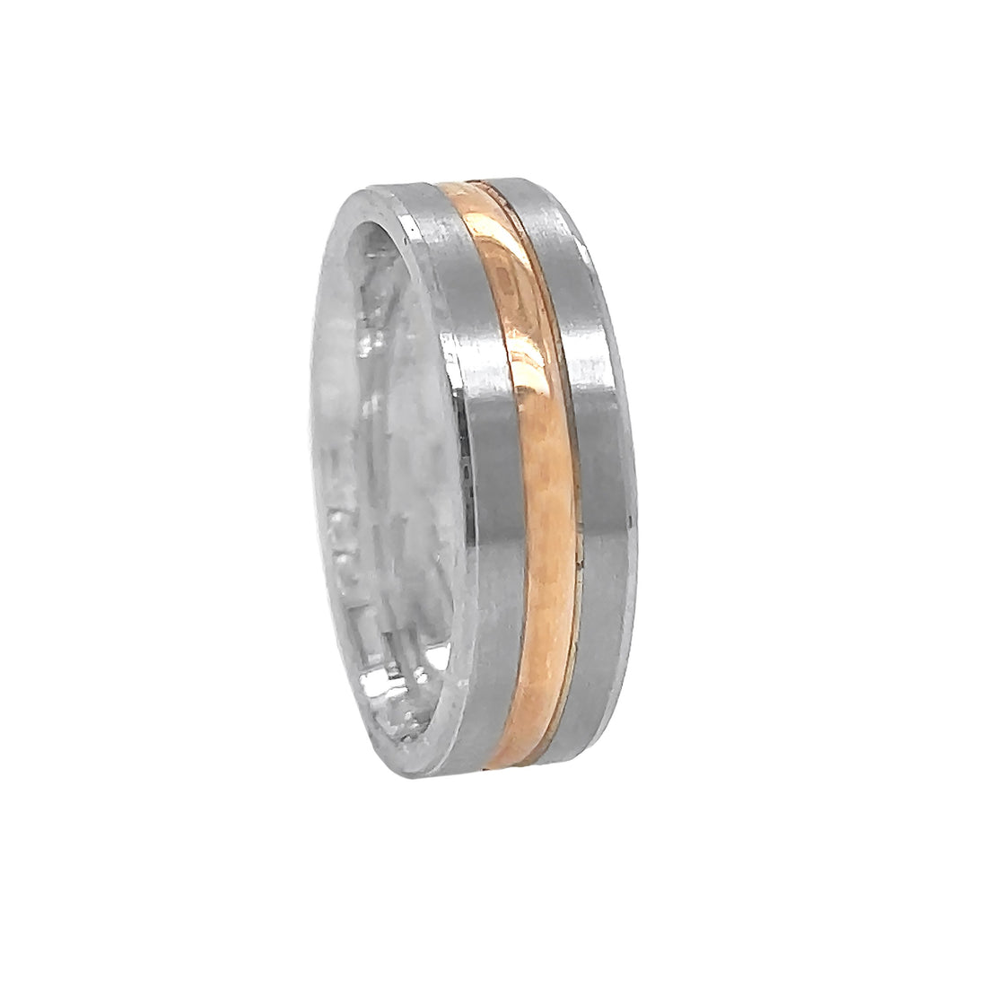 14kt White And Rose Gold Men's Wedding Band