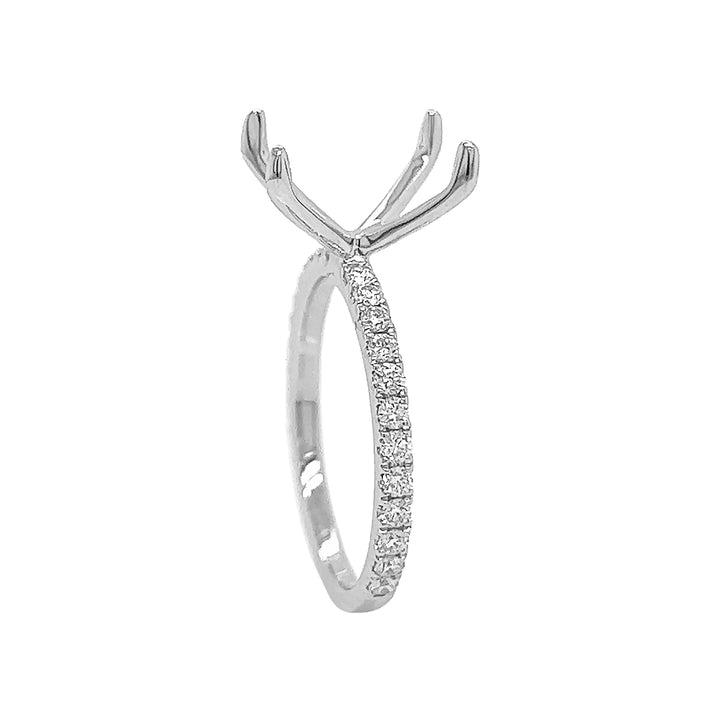 18kt White Gold Diamond Semi Mount