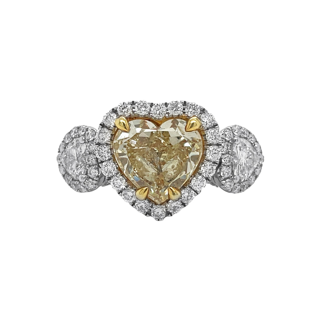 18kt White Gold Yellow Diamond Ring(Without Center Stone)