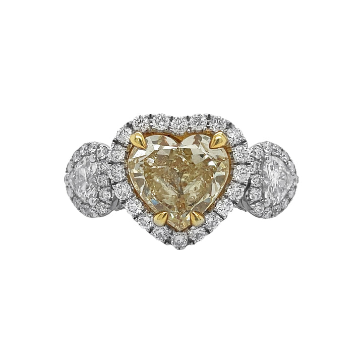 18kt White Gold Yellow Diamond Ring(Without Center Stone)