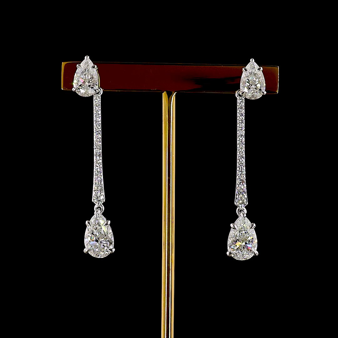 14kt White Gold Lab Diamond Dangling Earrings