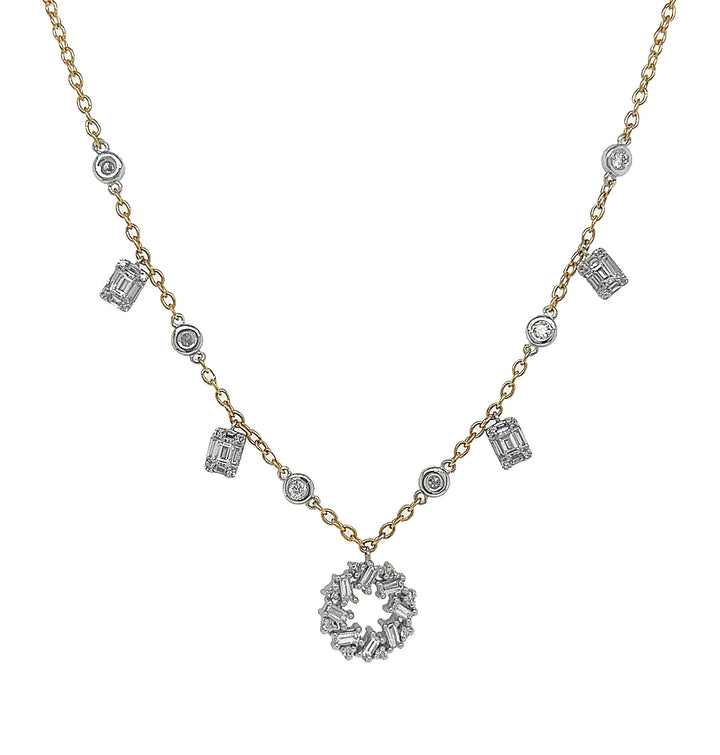 18kt Yellow and White Gold Diamond Necklace