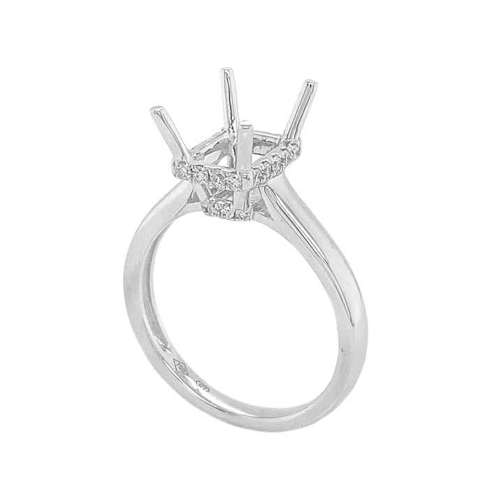 18kt White Gold Diamond Semi Mount